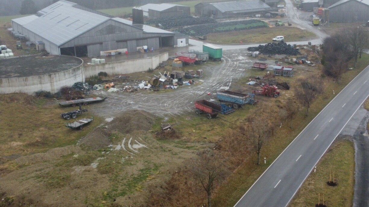 Aerial view of the Bilsdorf farm at the centre of the historic drug bust.