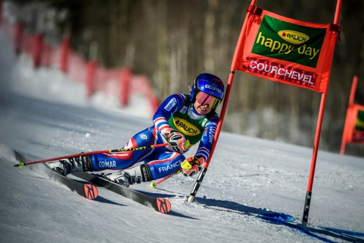 Tessa Worley dans la première manche du slalom géant de Courchevel le 21 décembre 2021