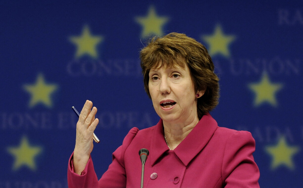 High Representative of the European Union for Foreign Affairs and Security Policy Baroness Catherine Ashton speaking during a joint press conference on the European External Action Service, heads of delegation rotation at the EU Headquarters in Brussels on 15 September 2010.