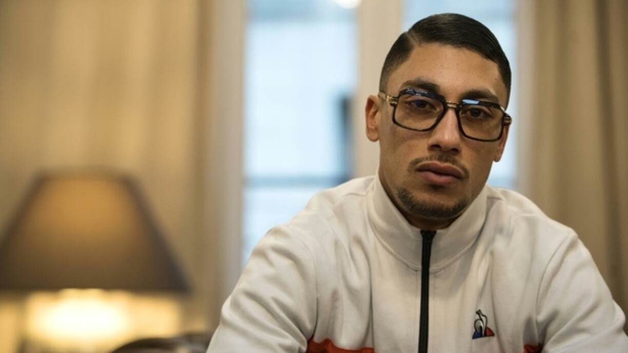 Le rappeur Maes, le 14 janvier 2020 à Paris
