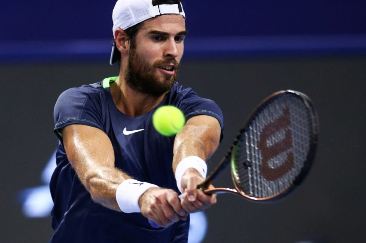 Le Russe Karen Khachanov lors de sa victoire en finale du tournoi ATP 250 de Zhuhai (Chine), le 26 septembre 2023