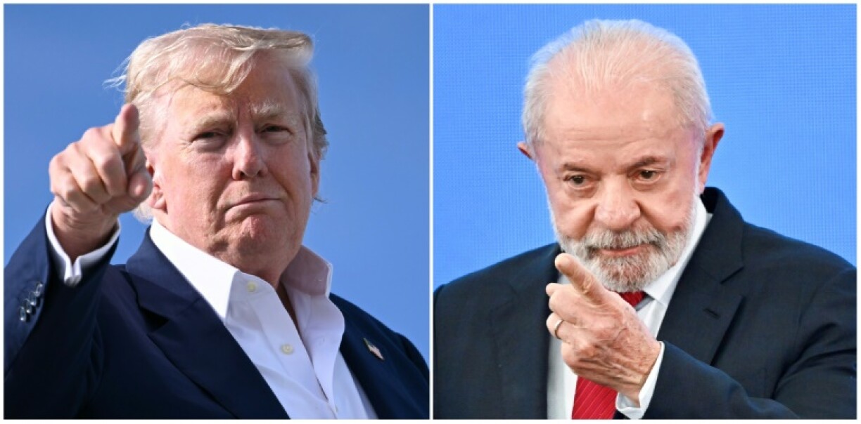 In ordering tariffs on many Brazilian products, US President Donald Trump (left) criticized the prosecution of ex-president Jair Bolsonaro, who is accused of plotting a coup after losing the 2022 elections to Luiz Inacio Lula da Silva (right)