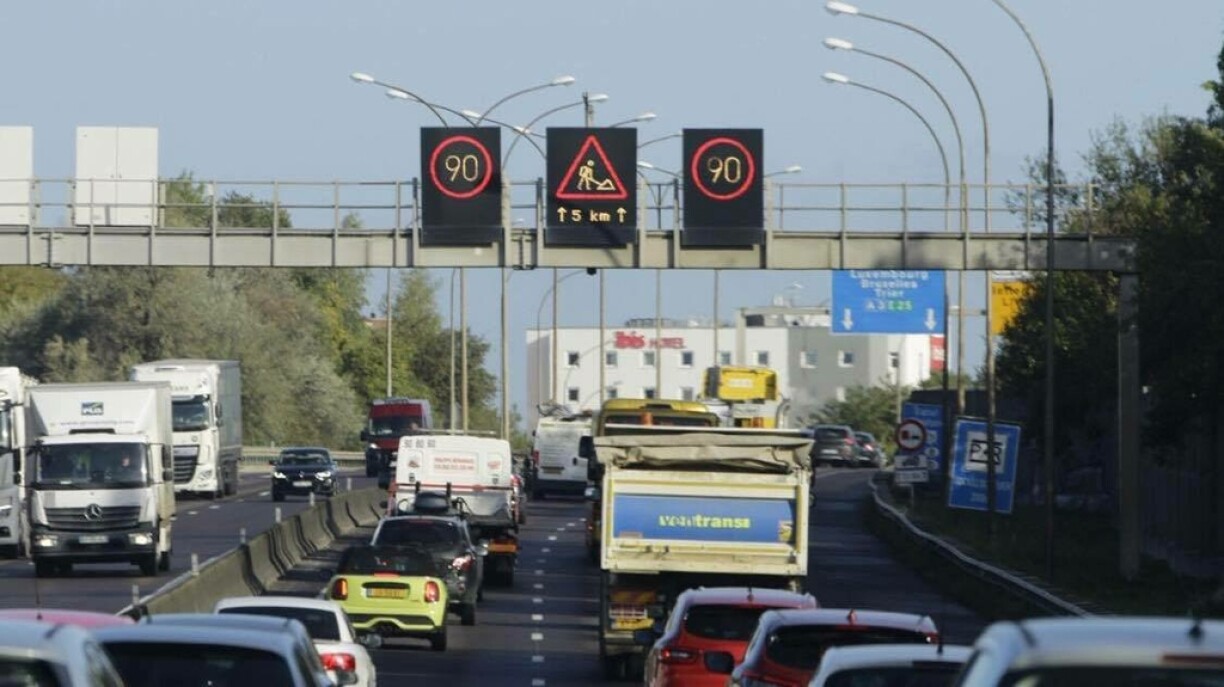 Une photo des travaux sur l'autoroute A3 au Luxembourg