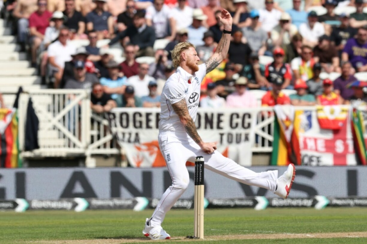 England captain Ben Stokes bowls against Zimbabwe at Trent Bridge