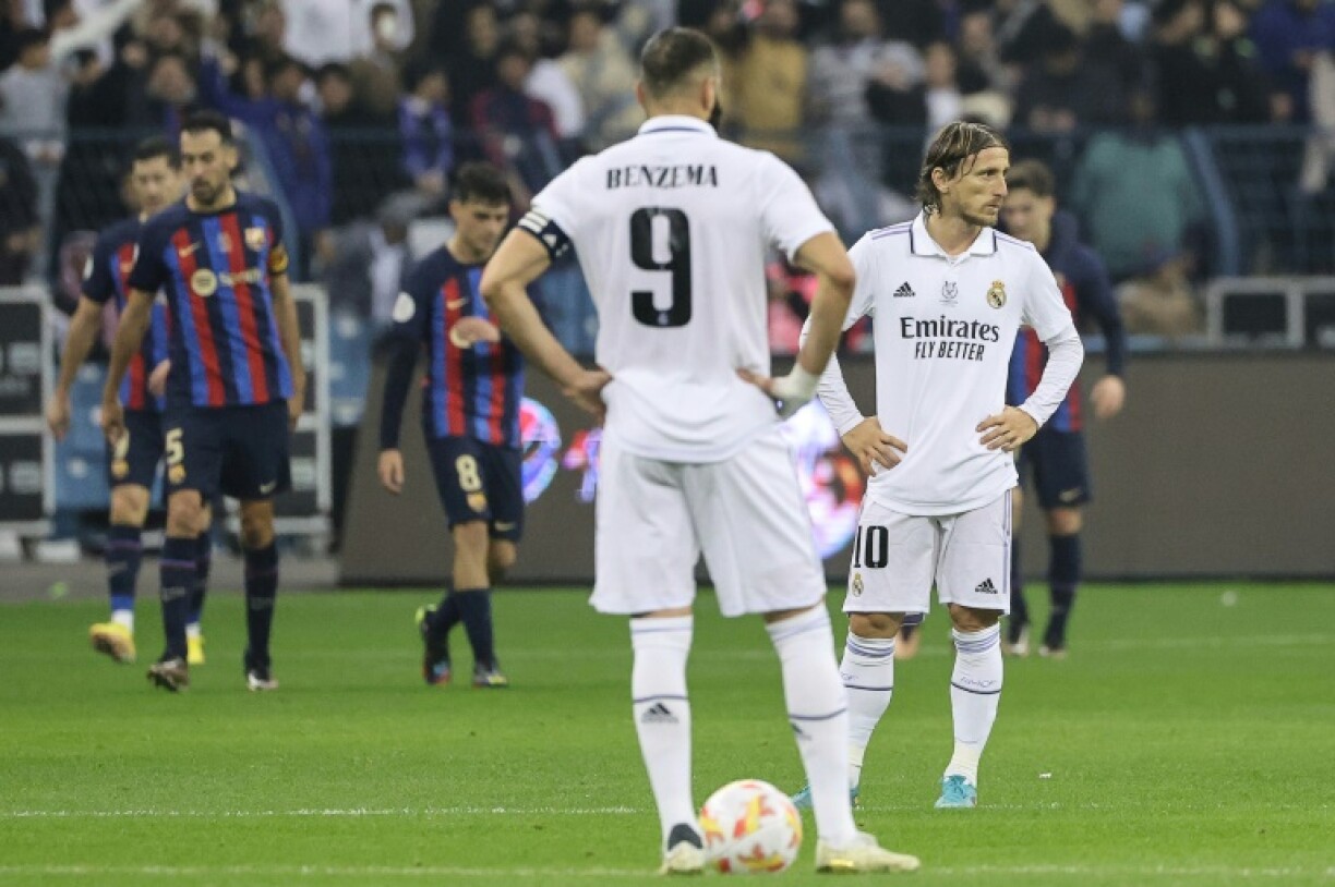 Karim Benzema et Luka Modric n'ont rien pu faire pour éviter la défaite du Real Madrid devant le Barça àRyad, le 15 janvier 2023