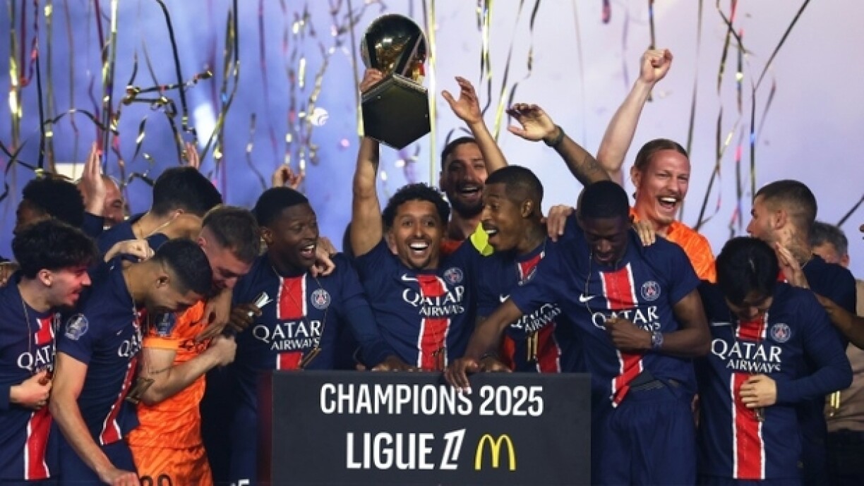 Les joueurs du PSG le 18 mai 2025 à Paris