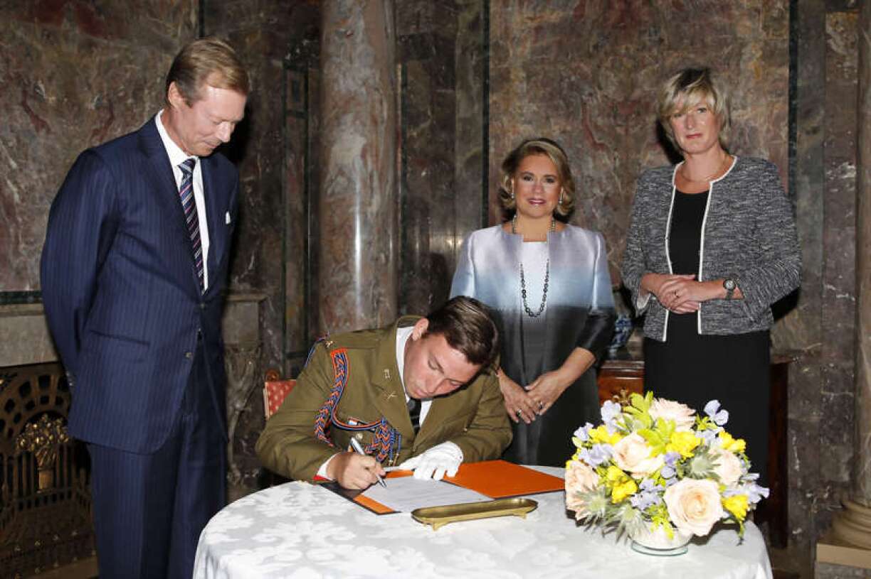 Prince Sébastien at his swearing-in ceremony.