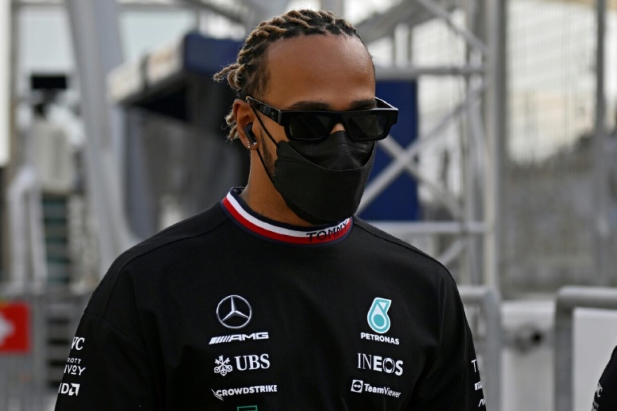 Lewis Hamilton dont la Mercedes est apparue en retrait à Sakhir, le 20 mars 2022