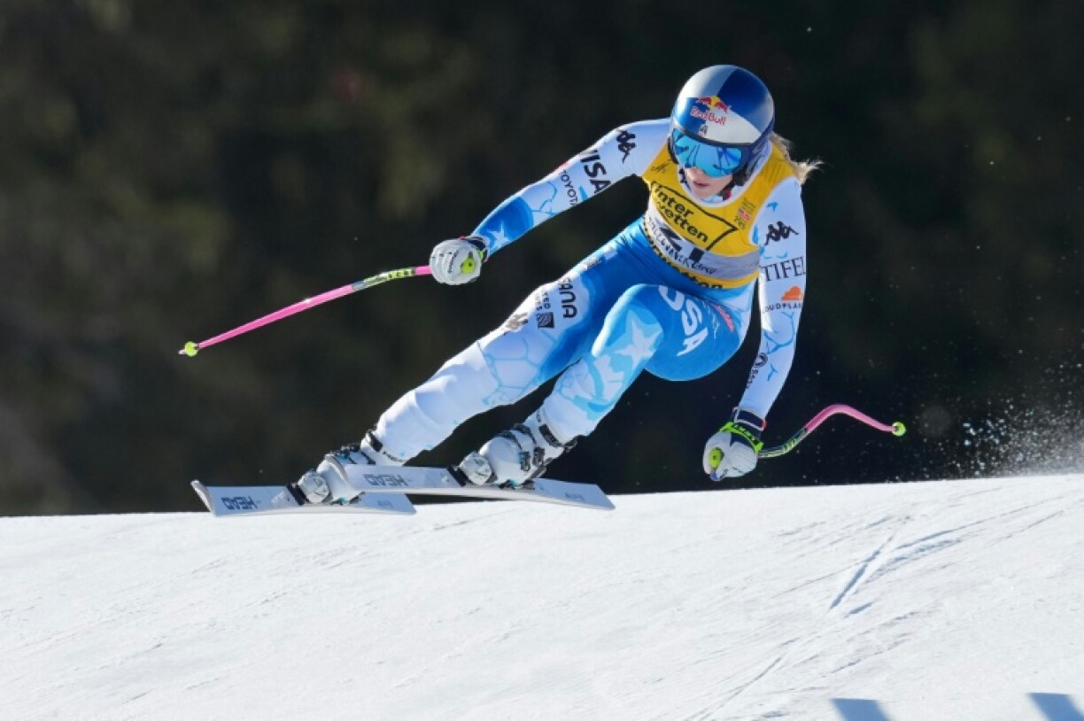 Lindsey Vonn competes in the Saalbach world downhill