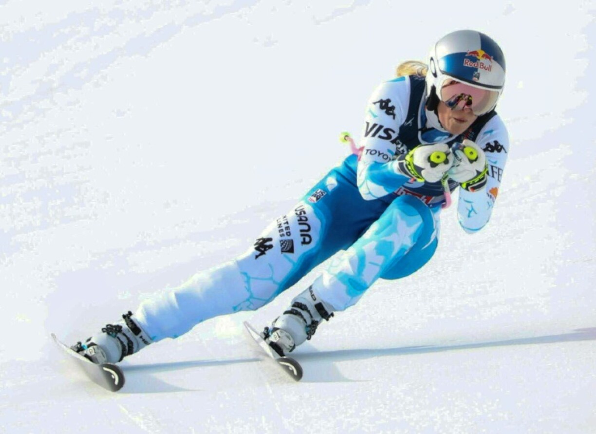 USA' Lindsey Vonn competes in the downhill run of the women's team combined