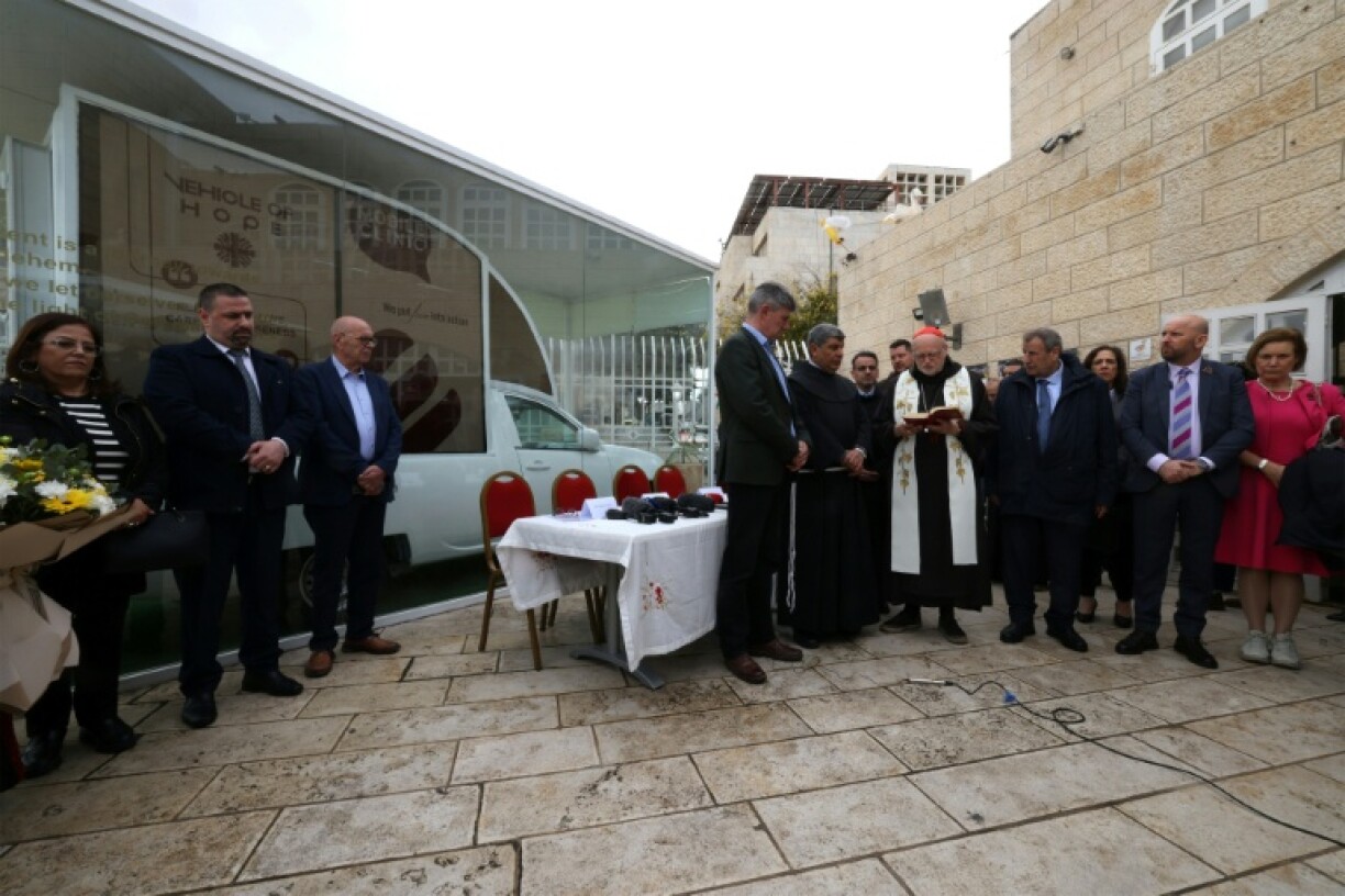 The mobile clinic was unveiled in Bethlehem, close to the Church of the Nativity