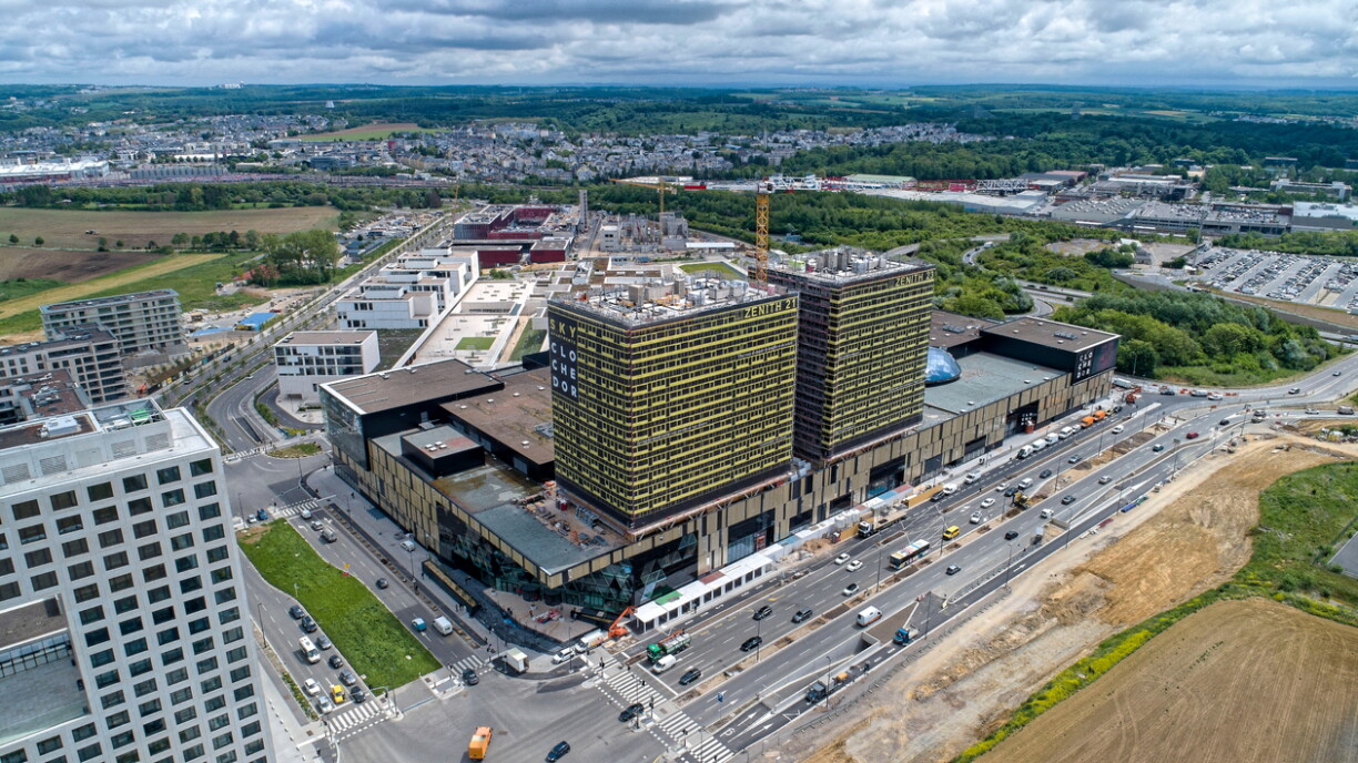 Une vue aérienne du quartier