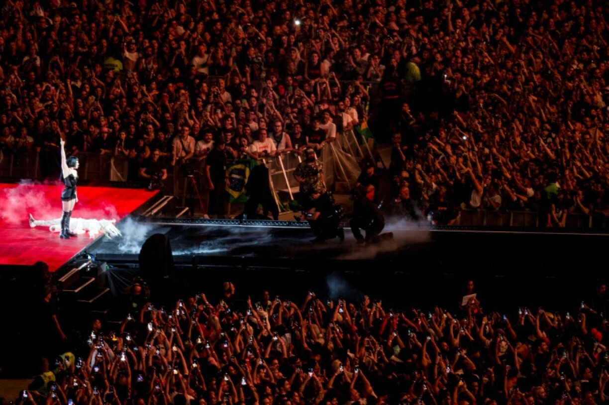 US pop star Lady Gaga performs during her concert at Copacabana Beach in Rio de Janeiro