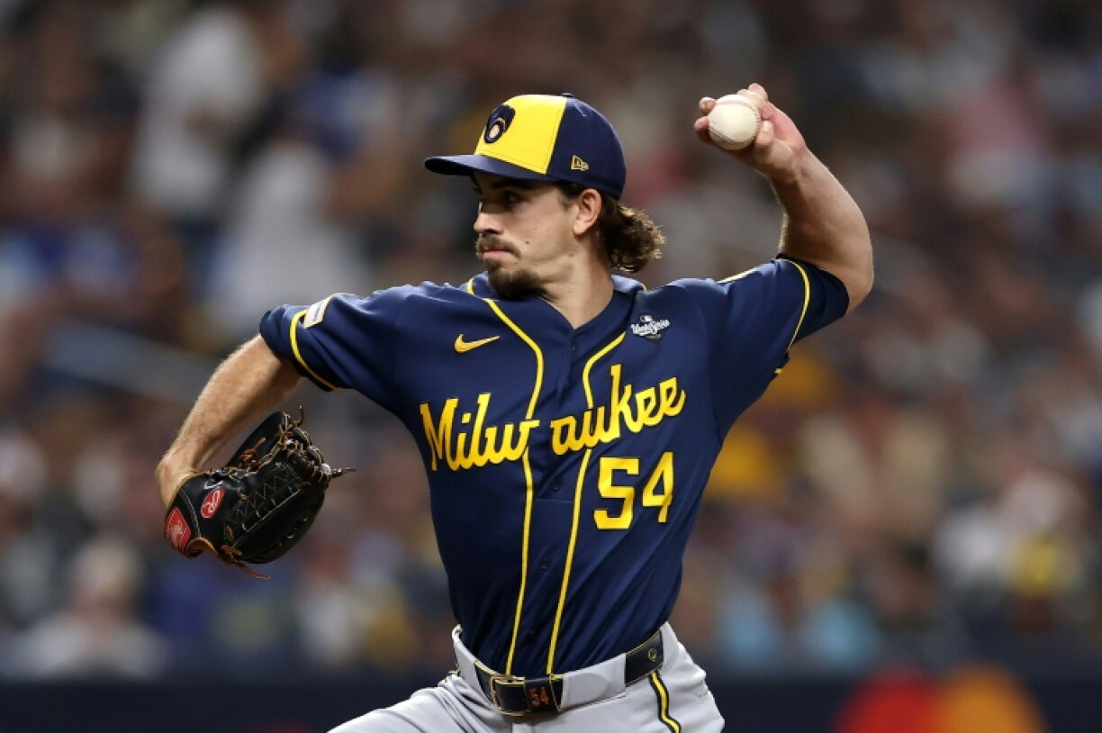 Milwaukee's Robert Gasser threw six shutout innings while allowing only one hit and facing the minimum 18 batters as the Brewers routed Tampa Bay 10-1 in game three of the World Series