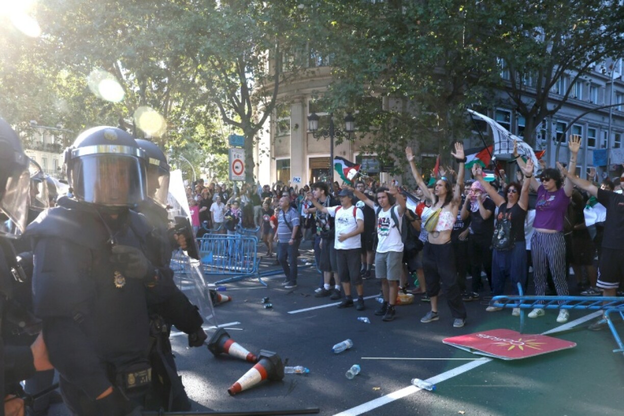 Demonstrators roared in triumph when they learned that organisers had cancelled the stage before the riders arrived, chanting 'Palestine wins this Vuelta'