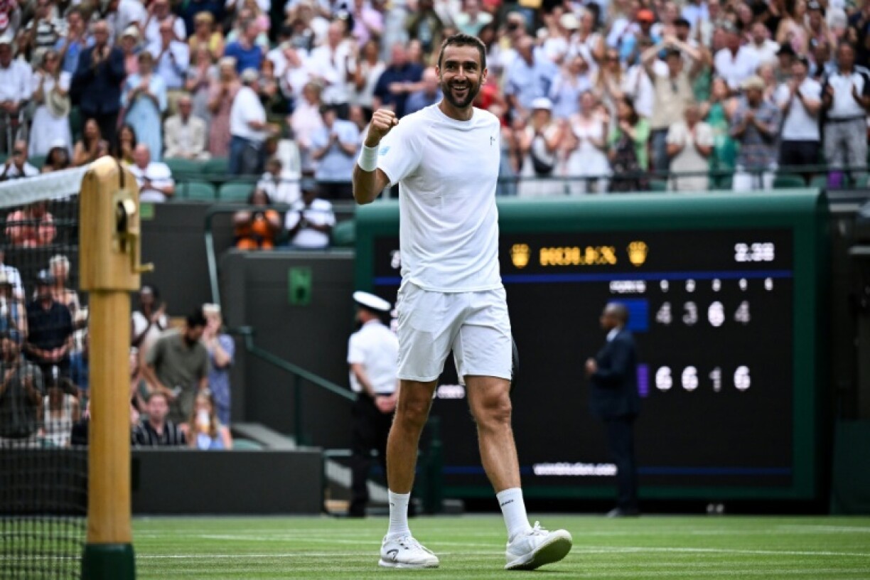 Croatia's Marin Cilic celebrates