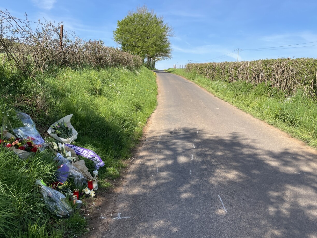 After the fatal accident, friends and relatives left flowers at the site.
