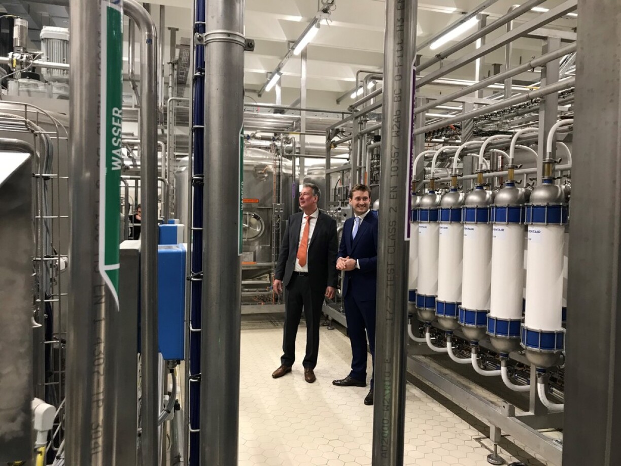 Pierre Van Vynckt and Gilles Nackaerts visit the new installations.