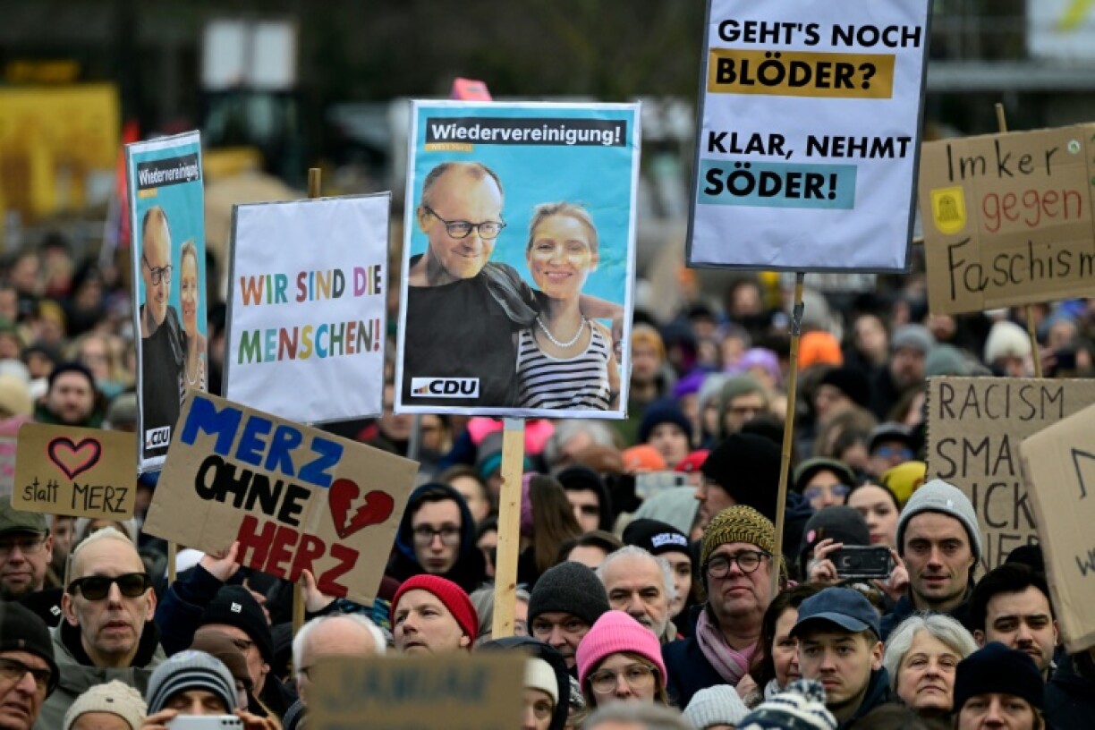 A demonstration under the motto 'Loud against Nazis' in Berlin on February 2, 2025