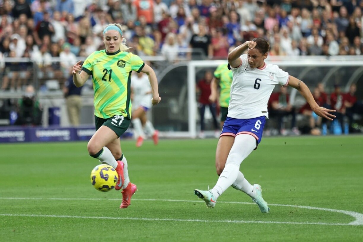 Lynn Biyendolo was on target for the USA in their 2-1 win over Australia in the SheBelieves Cup on Sunday