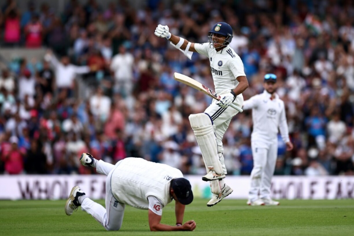 India's Yashasvi Jaiswal celebrates his century against England