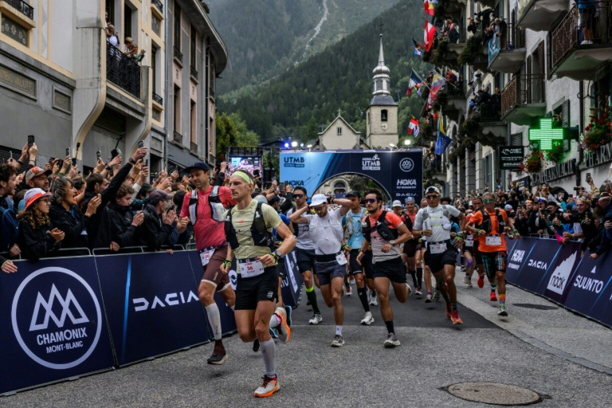 Des concurrents lors de l'ultra-trail de Chamonix en Haute-Savoie le 29 août 2025