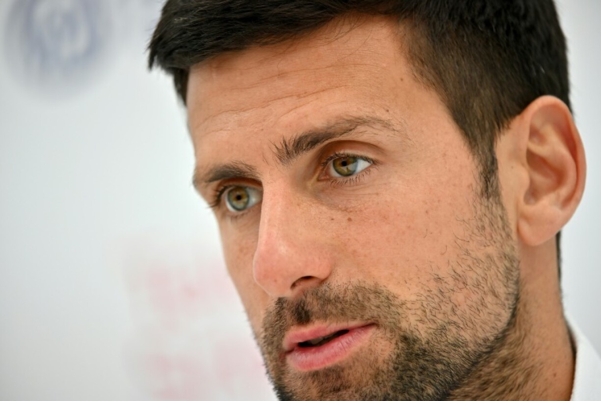 Novak Djokovic lors de l'Open de Serbie à Belgrade le 18 avril 2022