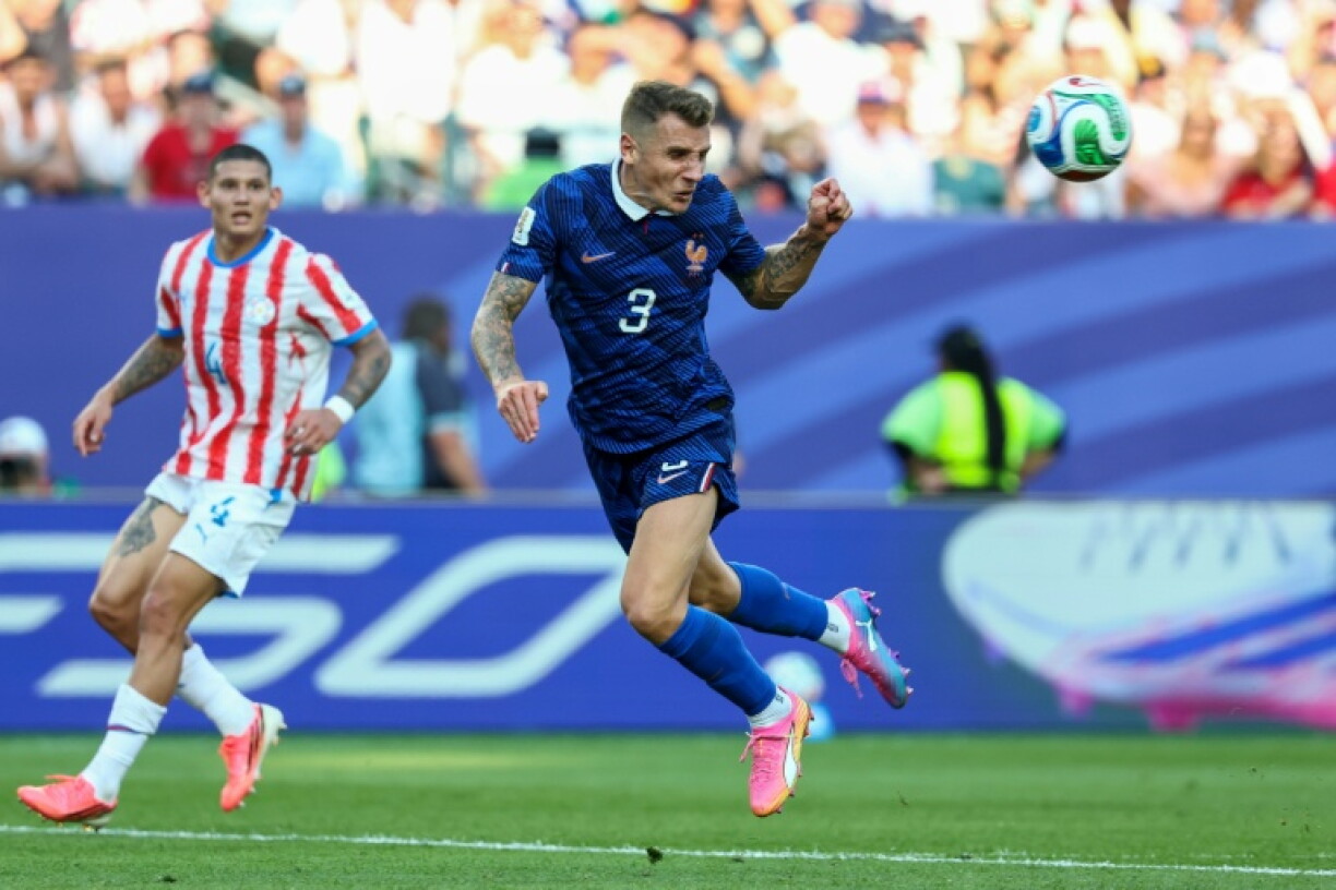 Le latéral gauche Lucad Digne avec l'équipe de France contre le Paraguay au Mondial le 4 juillet 2026 à Philadelphie