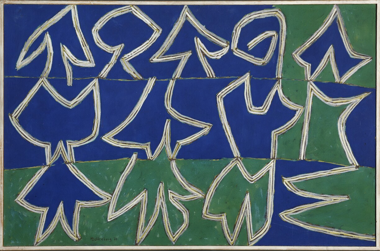 Henri Dillenburg (1926-2020), Signes lacustres, gouache sur papier, 1970,