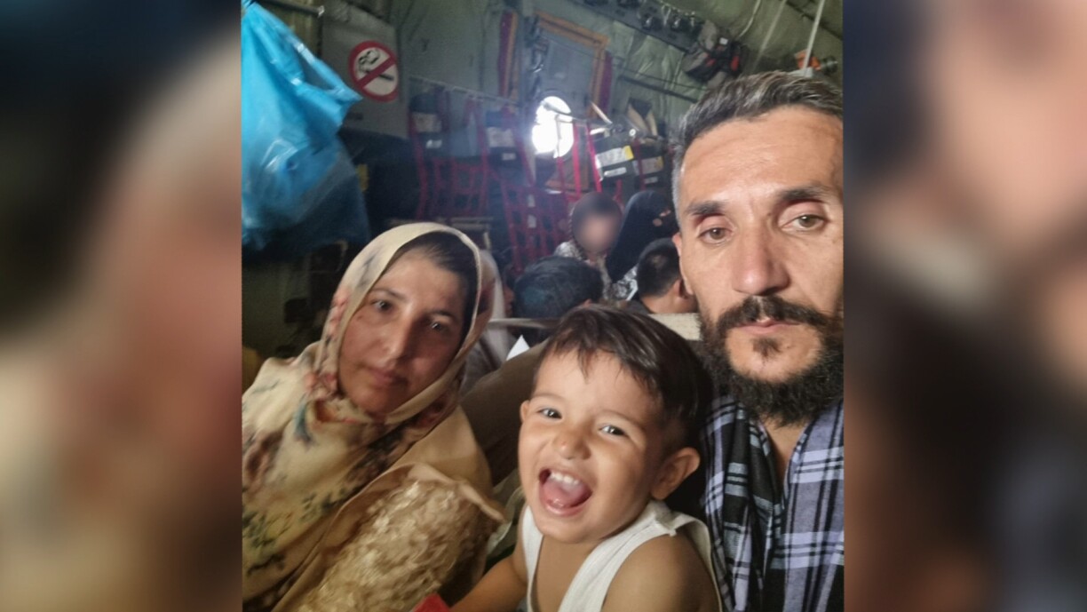 D'Famill mat Lien zu Lëtzebuerg, déi evakuéiert gouf.