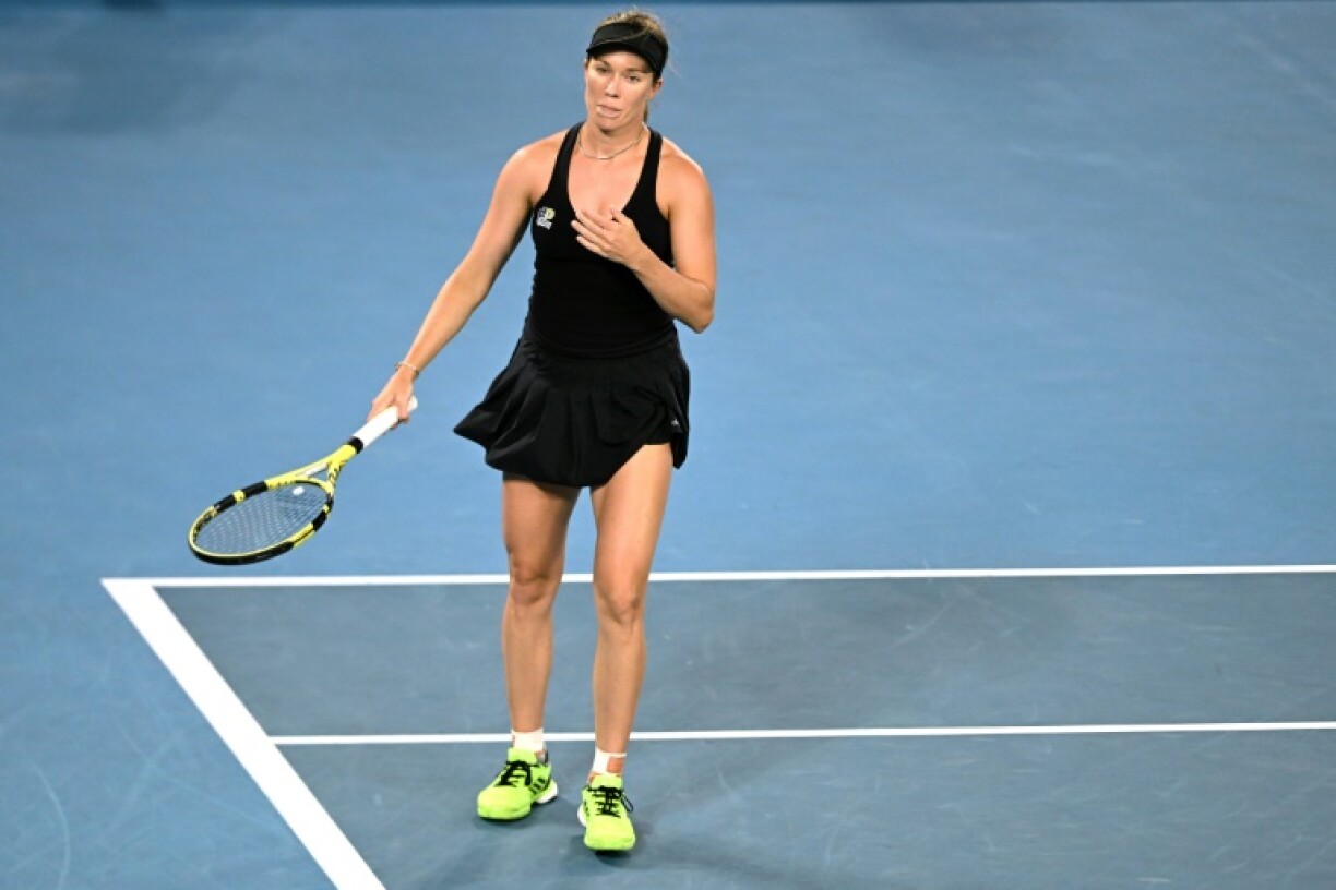 Danielle Collins victorieuse de la Polonaise Iga Swiatek en demi-finale de l'Open d'Australie à Melbourne, le 27 janvier 2022