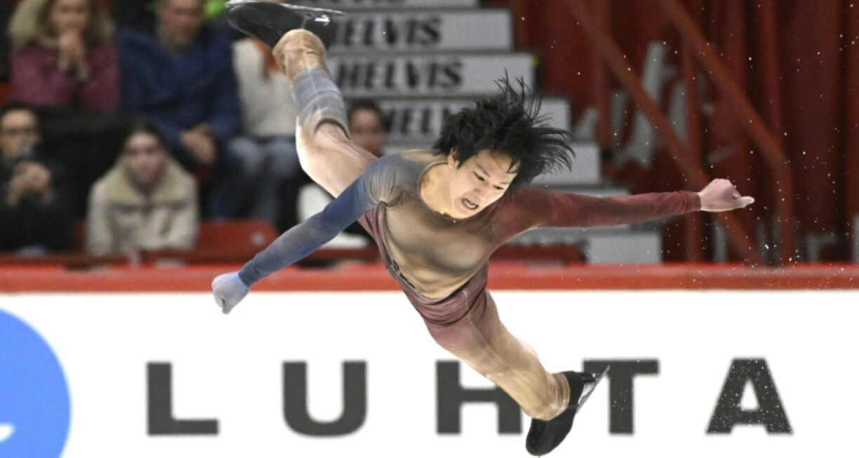 Adam Siao Him Fa of France performs in the men's short programme at the ISU Grand Prix Finlandia Trophy in Helsinki