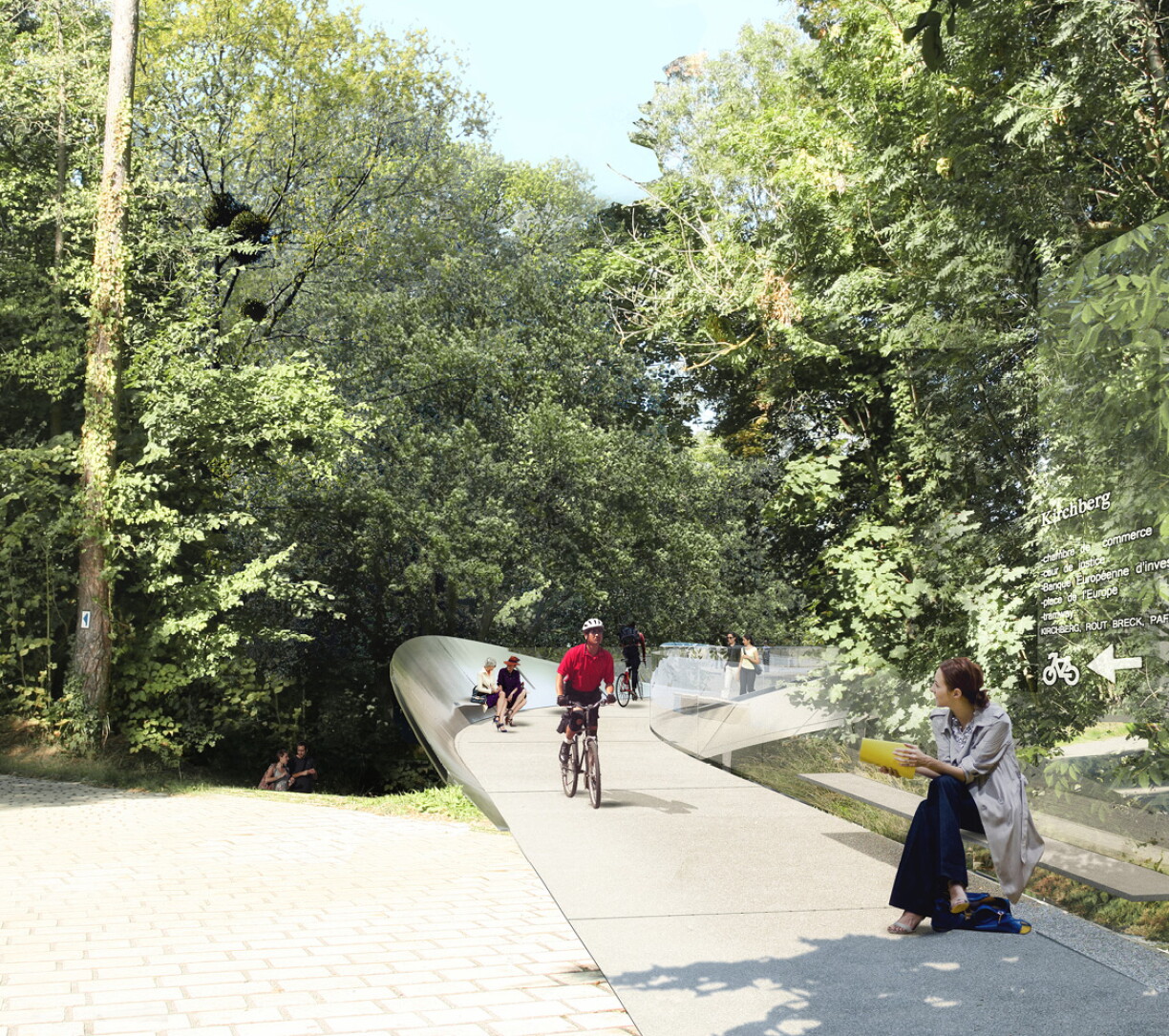 La future passerelle du parc des Trois Glands, créée par Marc Mimram, Architecture Ingénierie, Fabeck Architectes et Bureau Greisch.