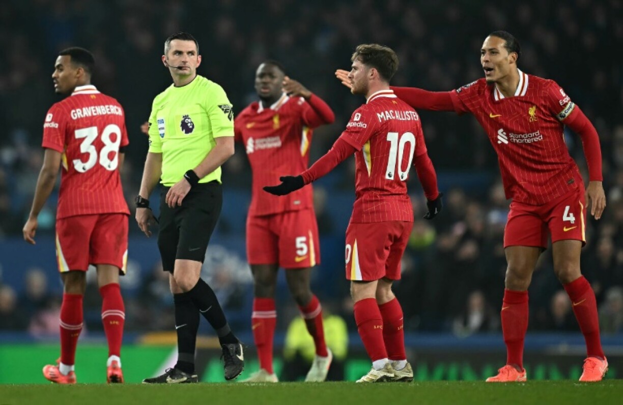 Virgil van Dijk (right)was angered by Everton's late equaliser against Liverpool