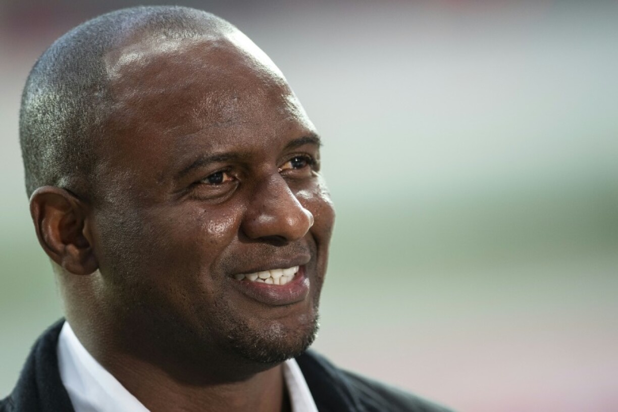 Le Français Patrick Vieira, alors entraîneur de Nice, lors d'un match de groupes de la Ligue Europa à Leverkusen, le 22 octobre 2020