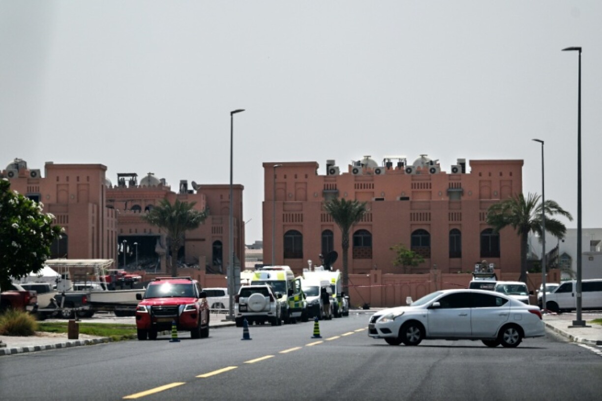 The Israeli strike damaged the building on the left in the Doha compound used by Hamas leaders since they were allowed to open a political office in Qatar with US blessing in 2012.
