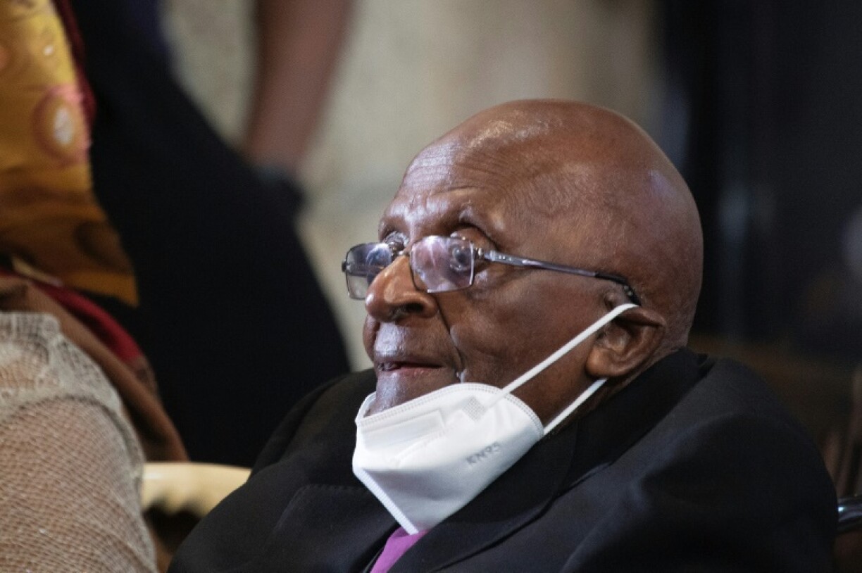 L'ancien archevêque Desmond Tutu lors d'un office à la cahtédrale St George pour ses 90 ans, le 7 octobre 2021 au Cap, en Afrique du Sud