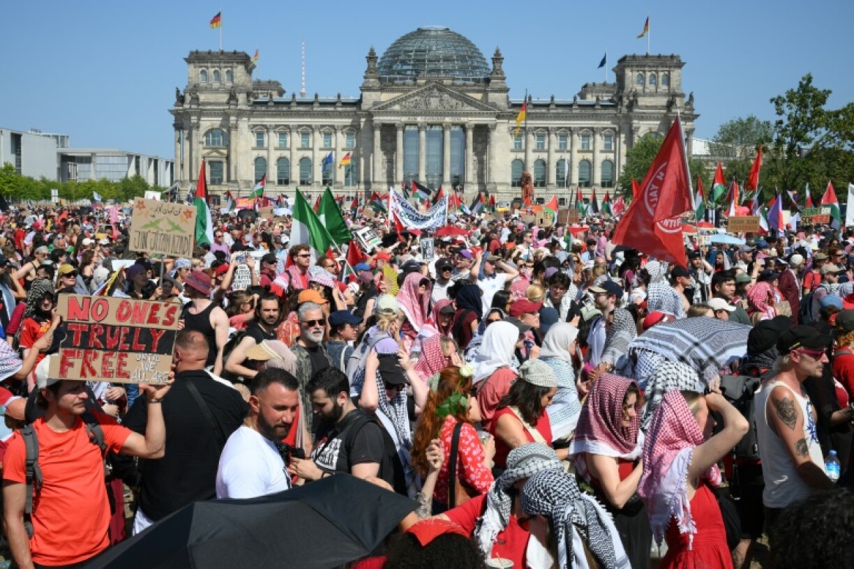 In Berlin, more than 10,000 people gathered, said police