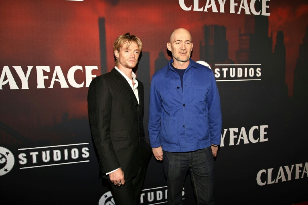 Tom Rhys Harries and James Watkins attend the Toronto fan screening of DC Studios' body horror film 'Clayface'