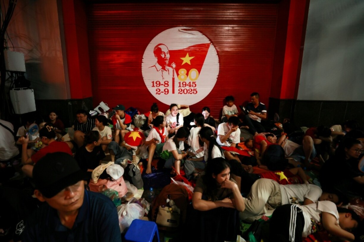 People waited overnight to reserve their spot in Hanoi for independence celebrations