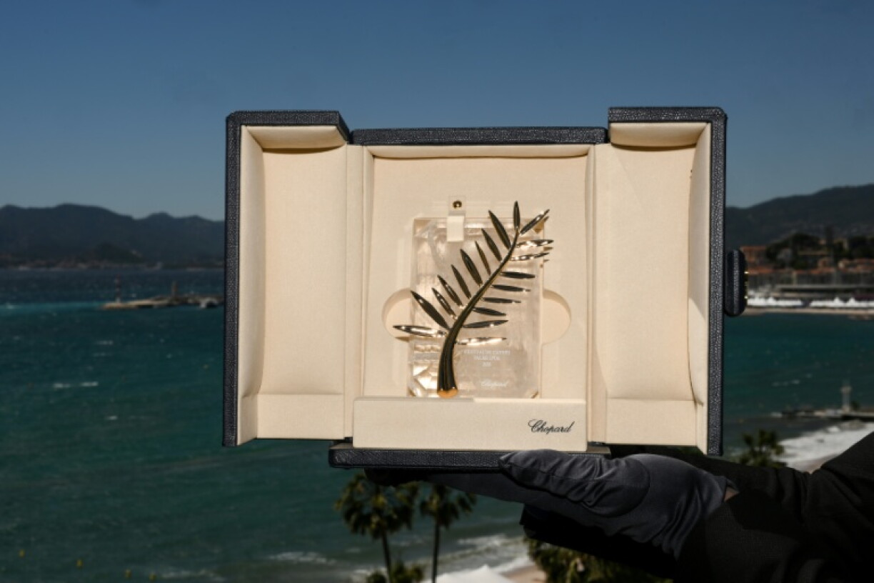 Le trophée de la Palme d'Or de la 79e édition du Festival de Cannes, prise à l'Hôtel Martinez à Cannes, dans le sud de la France, le 12 mai 2026