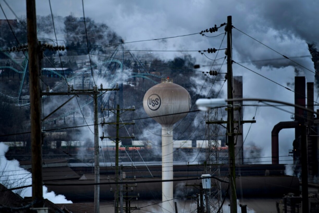 A view of the US Steel Edgar Thomson Works on January 21, 2020, in North Braddock, Pennsylvania