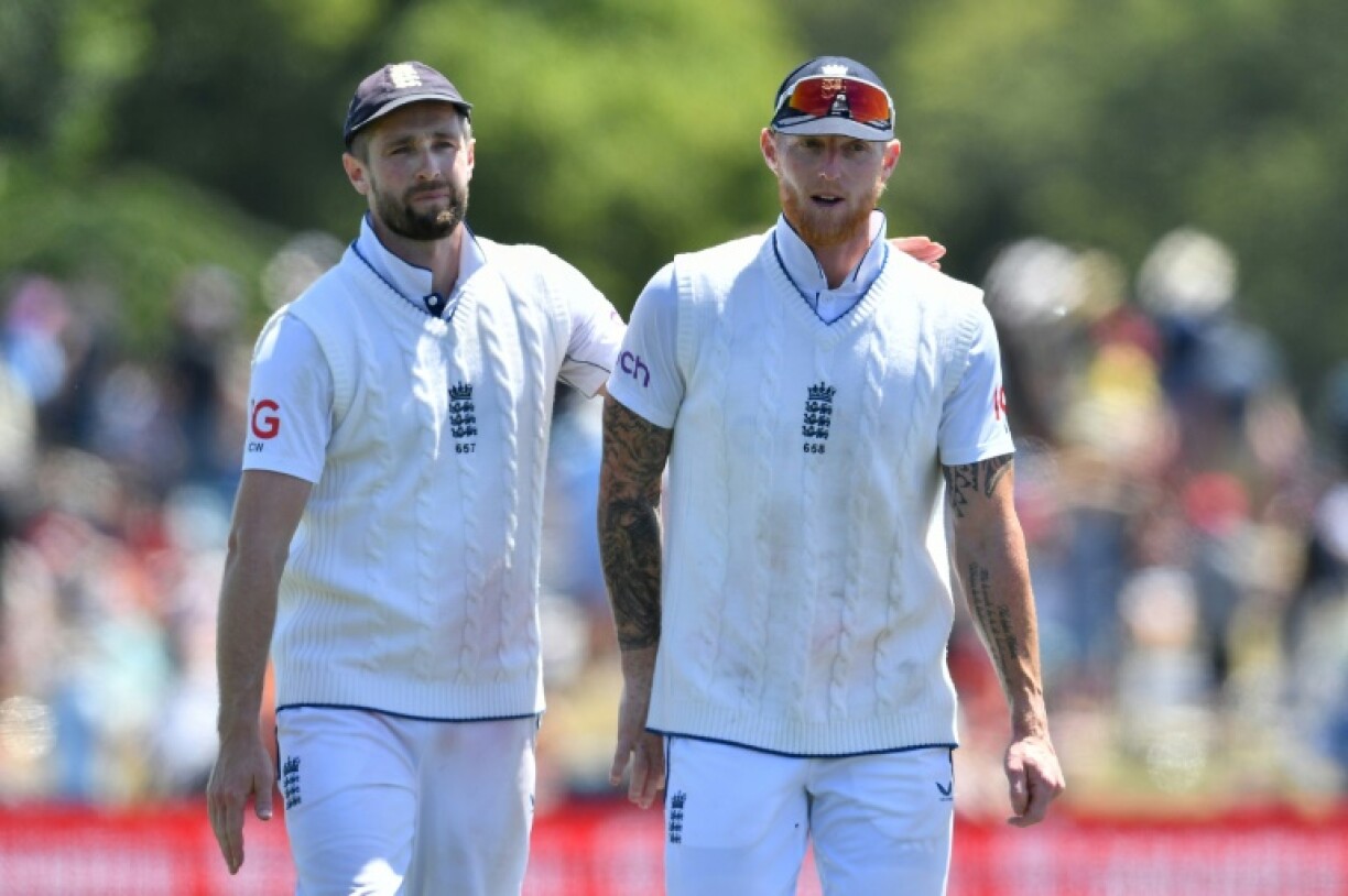 England's Ben Stokes (R) twinged his back in the first Test against New Zealand