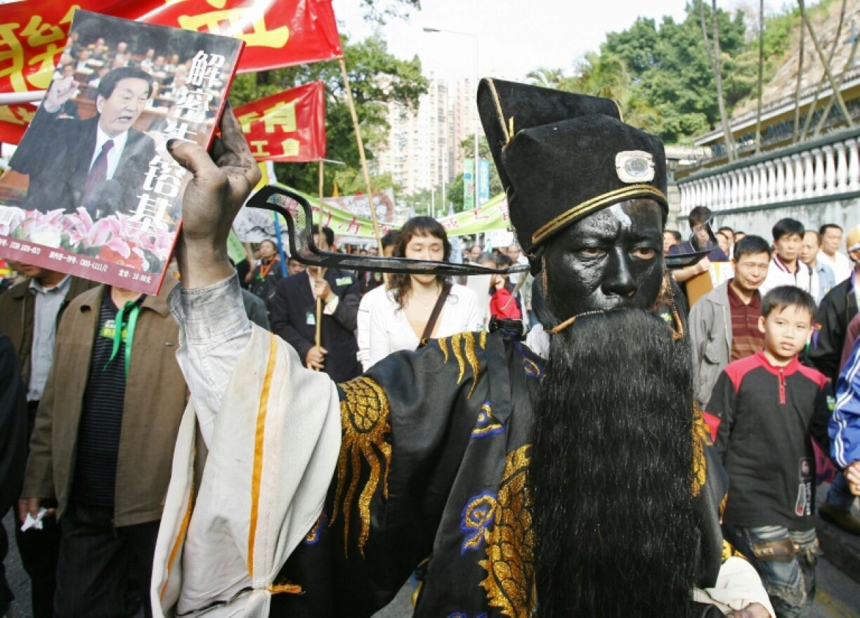 Protestors took to the streets to the streets in Macau on 20 December 2007 to demonstrate for clean government and universal suffrage on the eigth anniversary of Macau's handover to China
