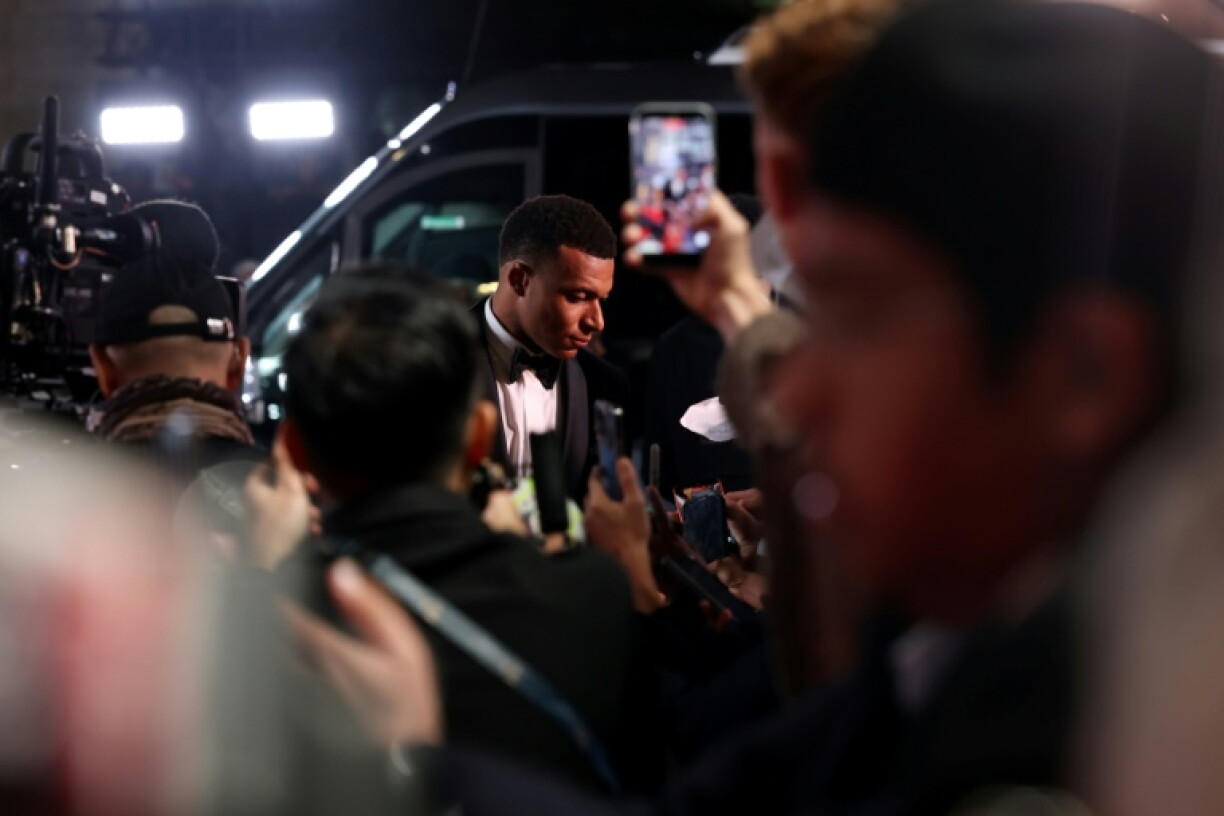 France and Real Madrid forward Kylian Mbappe arrives at the Ballon d'Or in London