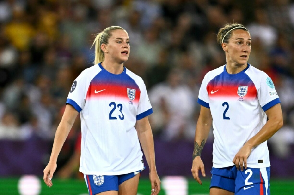 England duo Alessia Russo and Lucy Bronze during the dramatic Women's Euro 2025 quarter-final against Sweden