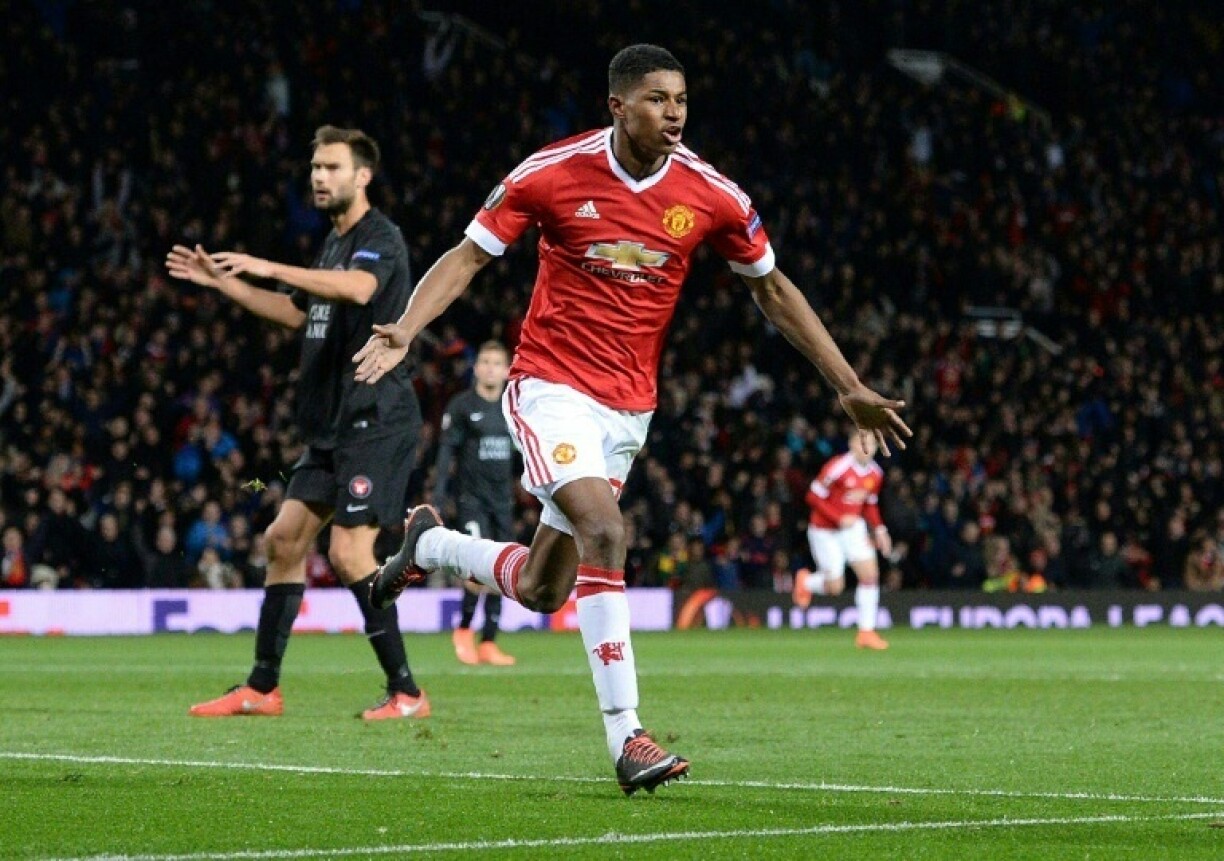 Marcus Rashford scored two goals on his Manchester United debut against FC Midtjylland in 2016