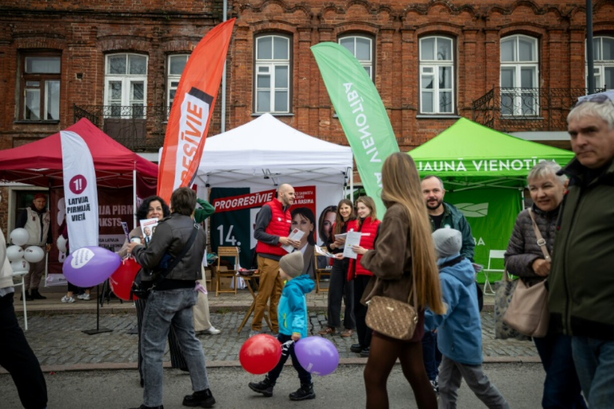 Election candidates canvassed at a harvest festival in eastern Latvia