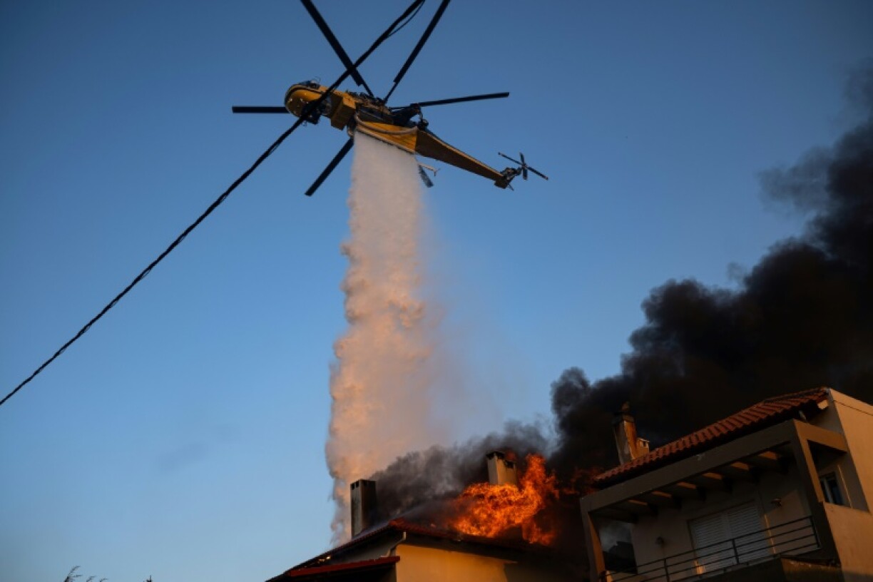 One of the worst wildfires was just north of Athens, where firefighting aircraft and other units were deployed