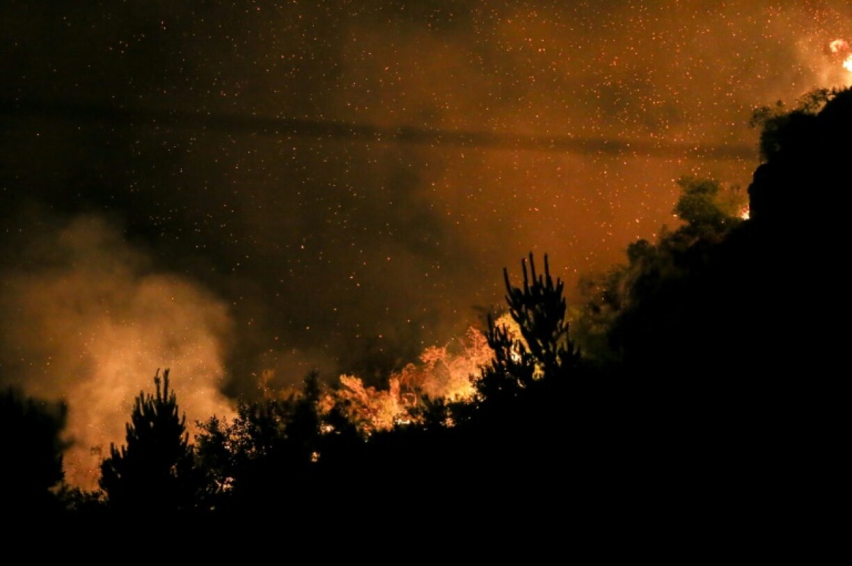 A forest fire is seen in the mountains of Epuyen, in the Patagonian region of Chubut province, Argentina on January 16, 2025